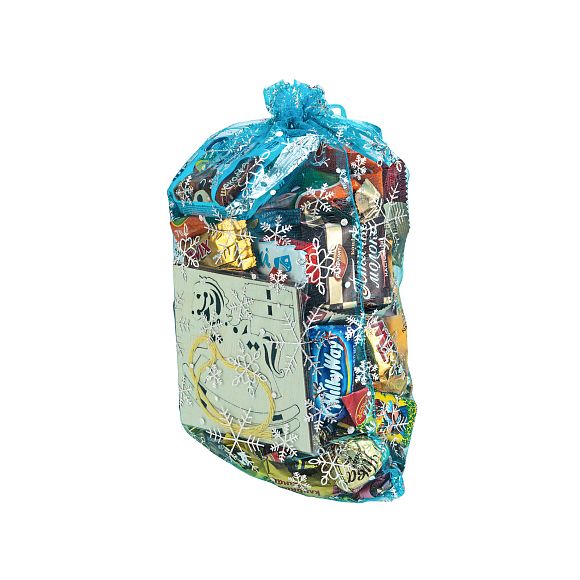 Сладкий новогодний подарок Мешочек Снежинки (Стандарт)