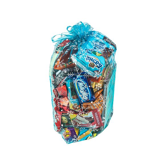 Сладкий новогодний подарок Мешочек Снежинки (Стандарт)